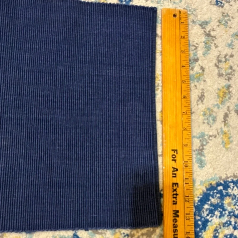 Pottery Barn Navy Blue Ribbed Cotton Placemats Set of 2 Rectangular 19x14 India